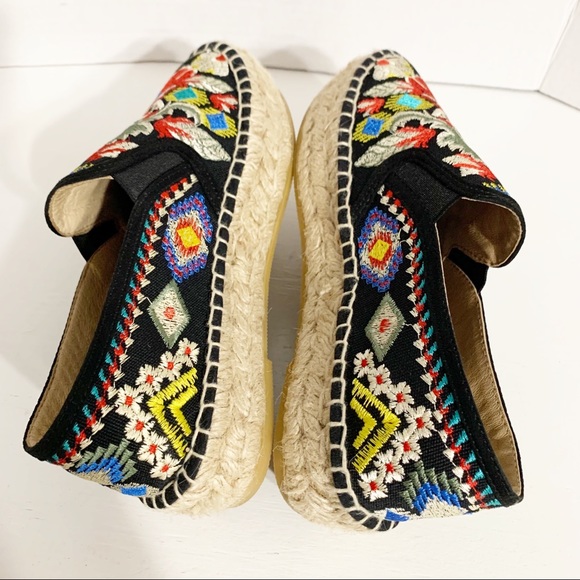 Johnny Was Boho Floral Embroidered Catopsia Jute Trimmed Slip On Espadrille Shoe - Picture 6 of 12